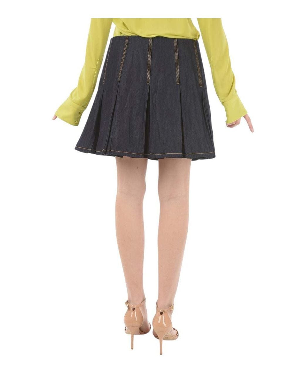 Bottega Veneta Yellow Pleated Mini Skirt