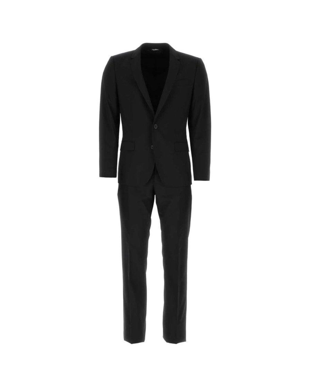 Dolce & Gabbana Black Stretch Wool Tuxedo Suit for men