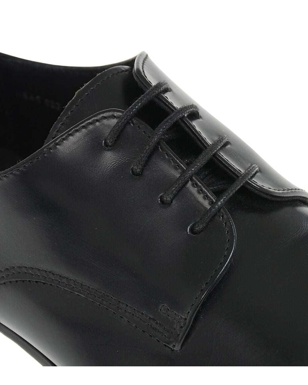 Corneliani Black Leather Lace Ups Shoes for men