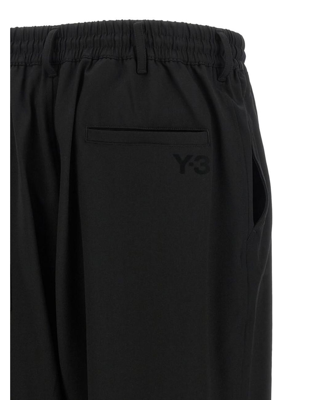 Y-3 Black 'D-Ring' Wide Pants for men