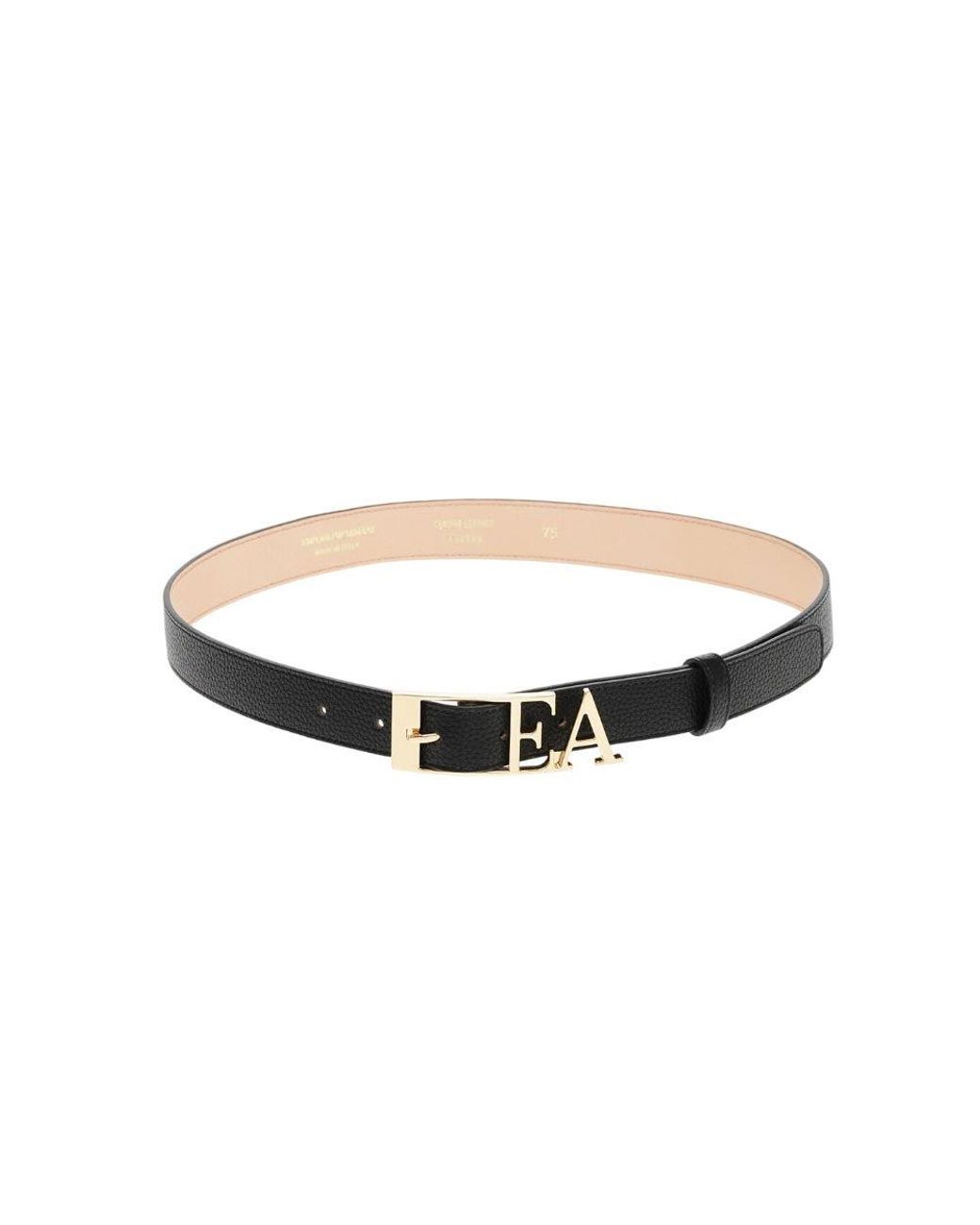 Emporio Armani White Logo Belt