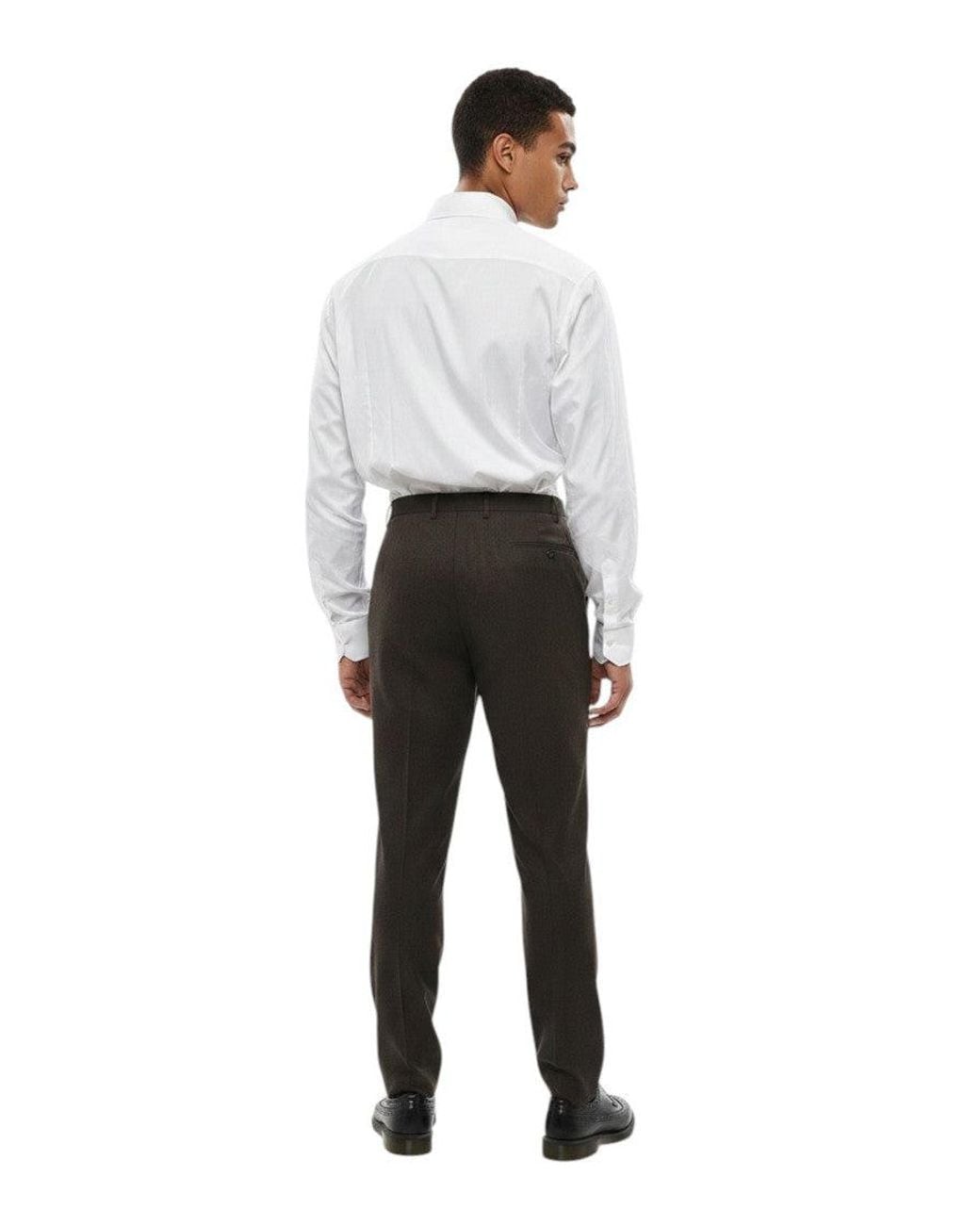 Corneliani Gray Flat Front Trousers for men