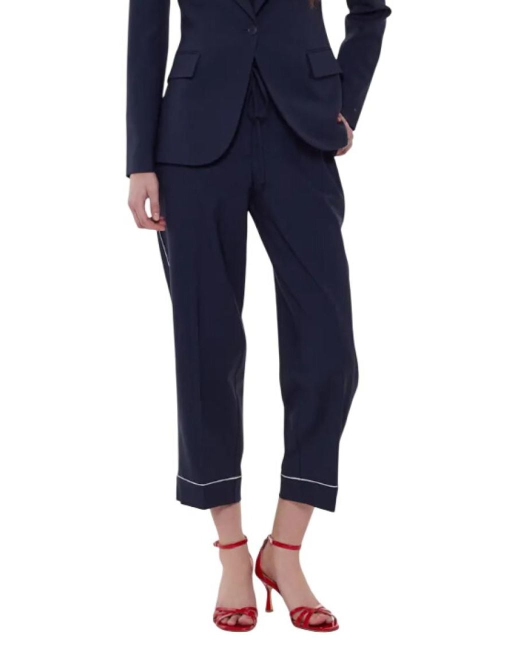 P.A.R.O.S.H. Blue Regular Fit Trouser