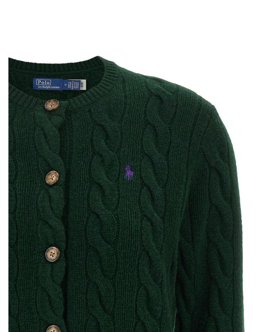 Polo Ralph Lauren Green Braided Cardigan