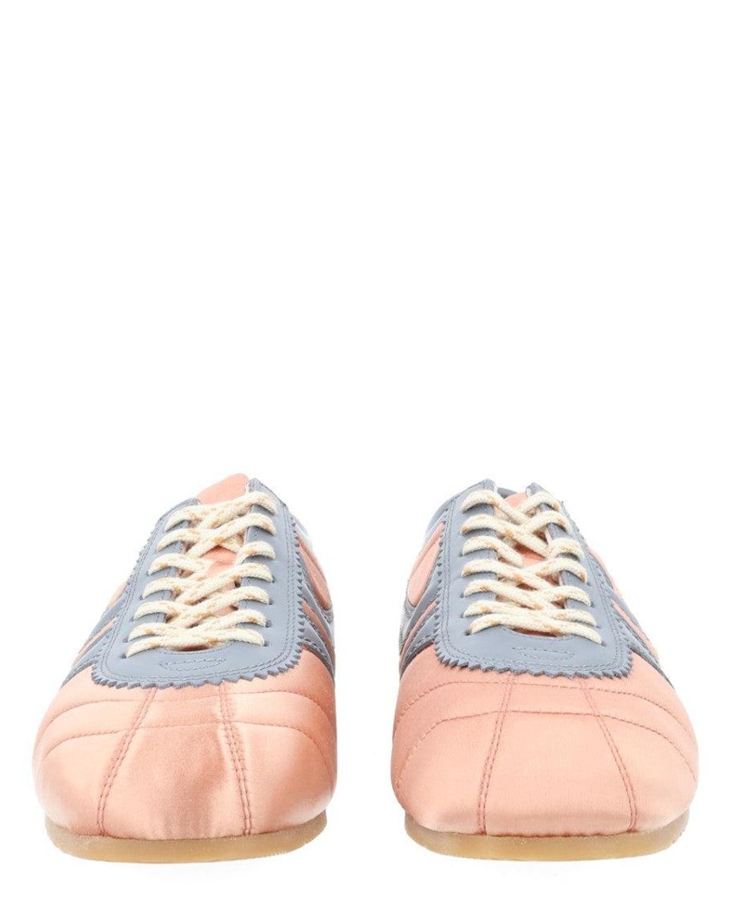 Dries Van Noten Pink Quilted Satin Sneakers