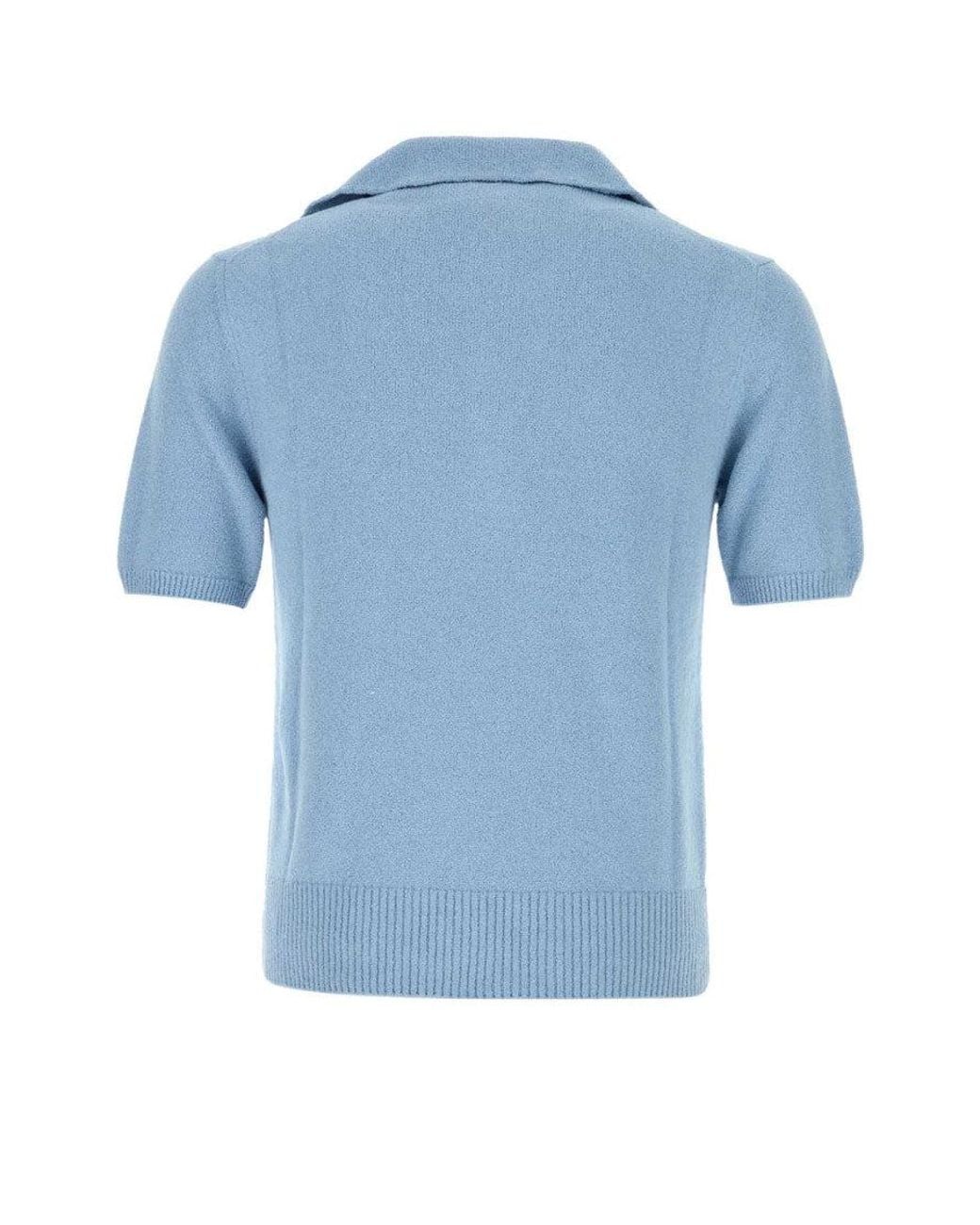 Dolce & Gabbana Blue Light Solid Shirt Collar Polo for men