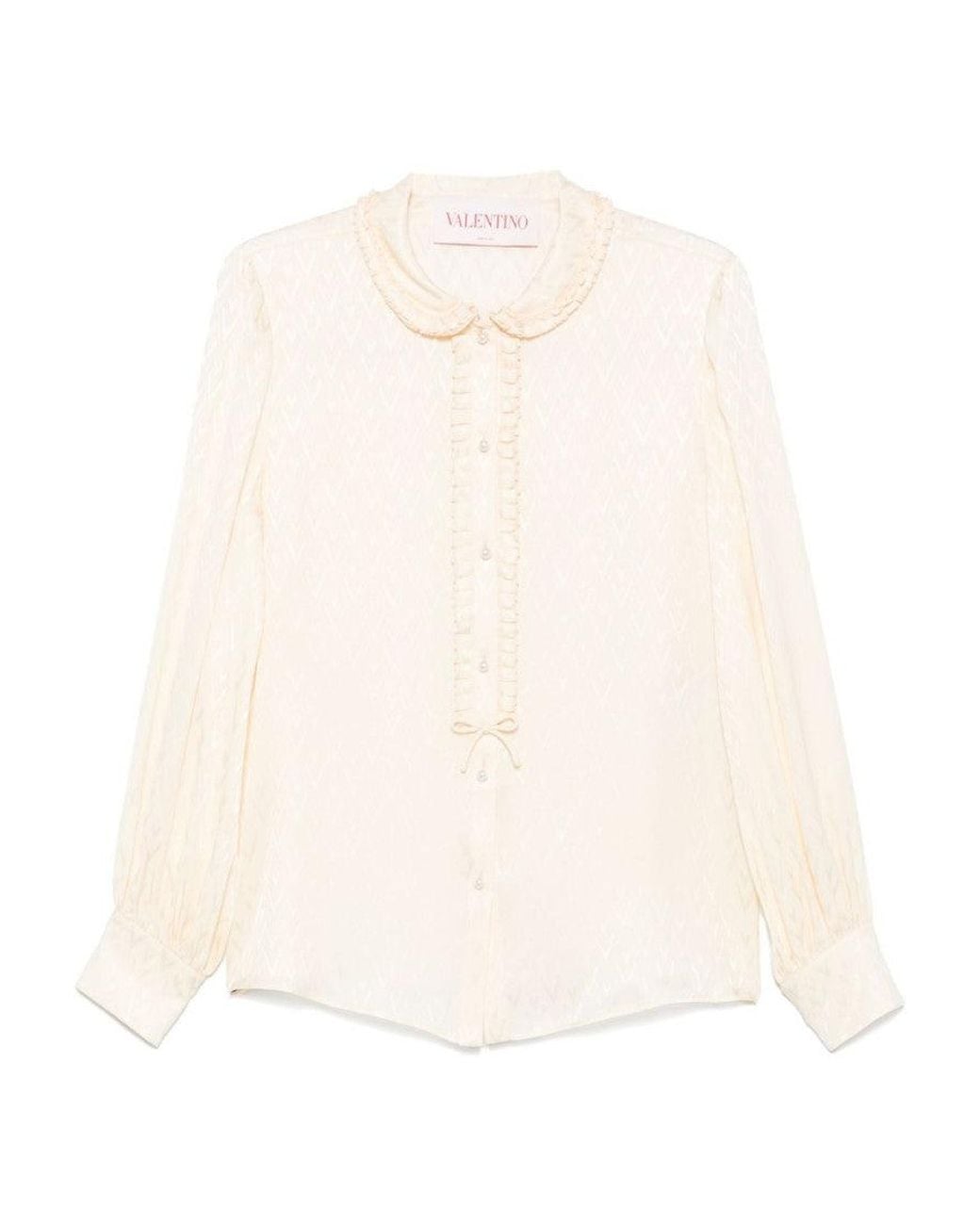 Valentino White Optical-Jacquard Shirt