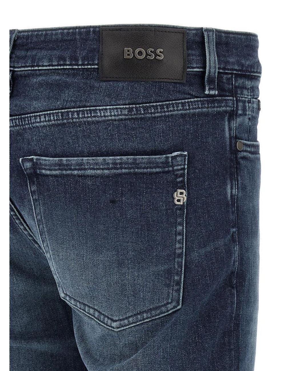 Boss Blue Slim Mid Rise Jeans for men