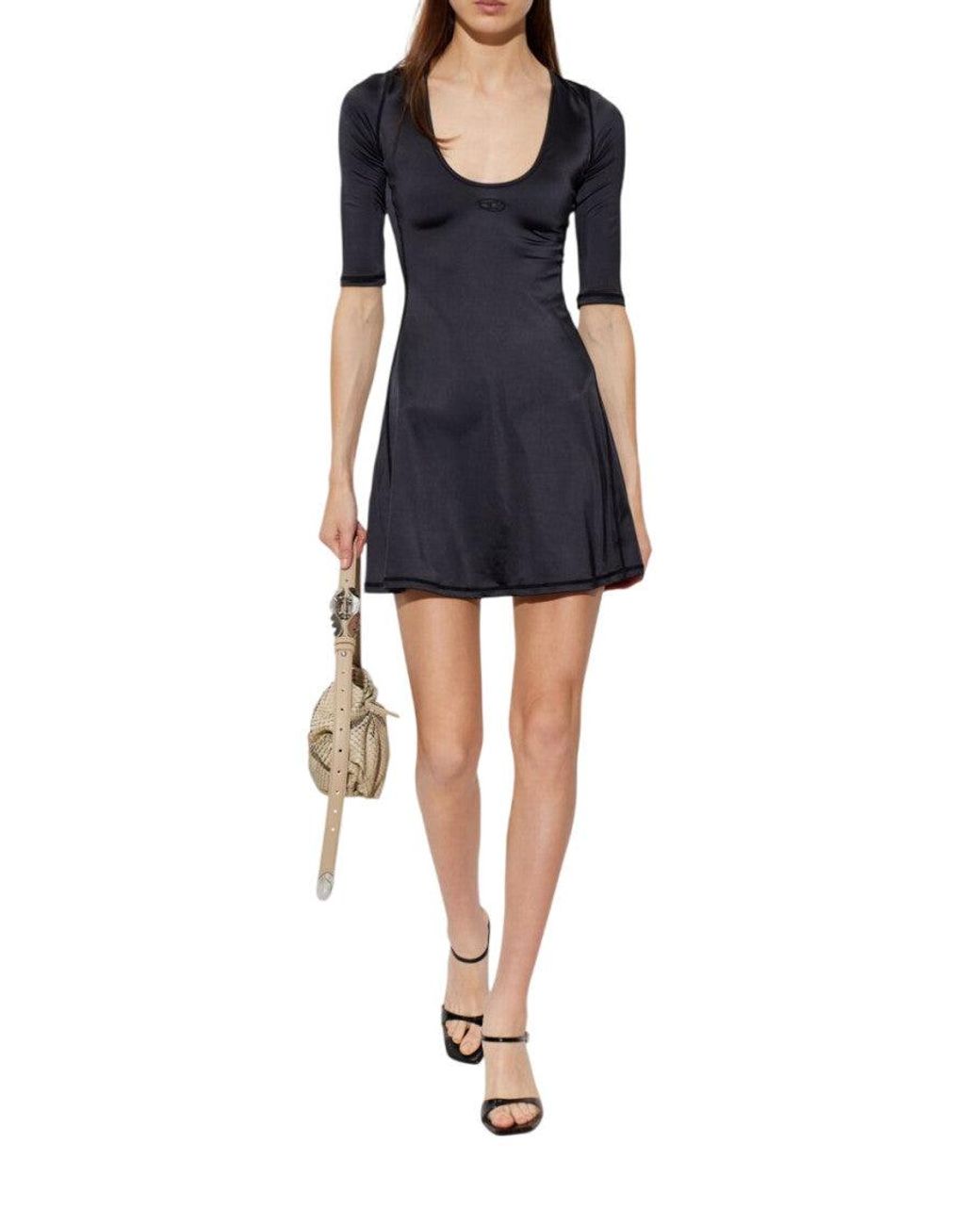 DIESEL Black Scoop Neck Mini Dress