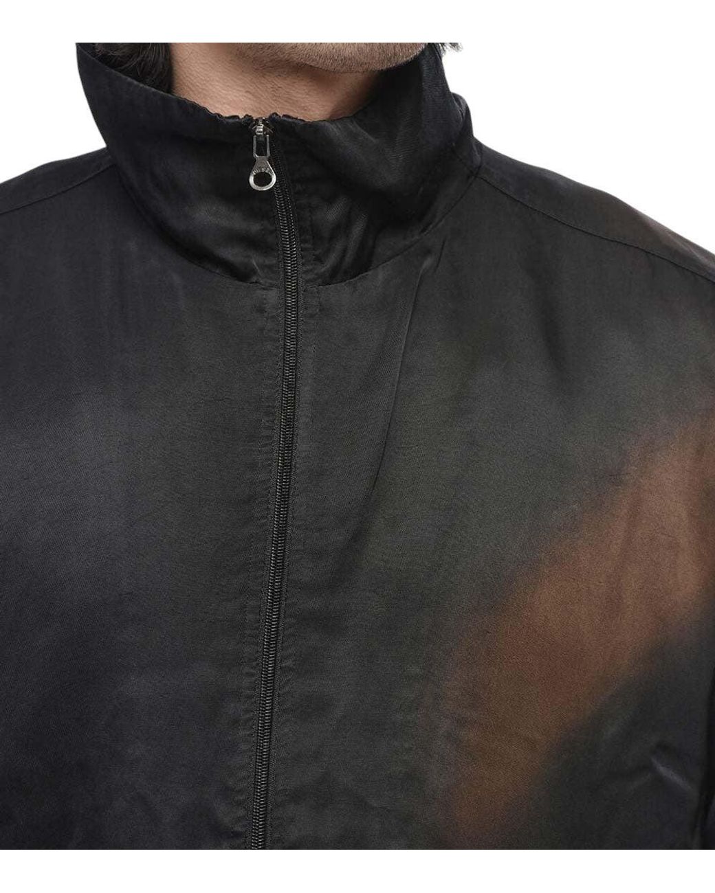 DIESEL Black Mock Collar Jacket for men