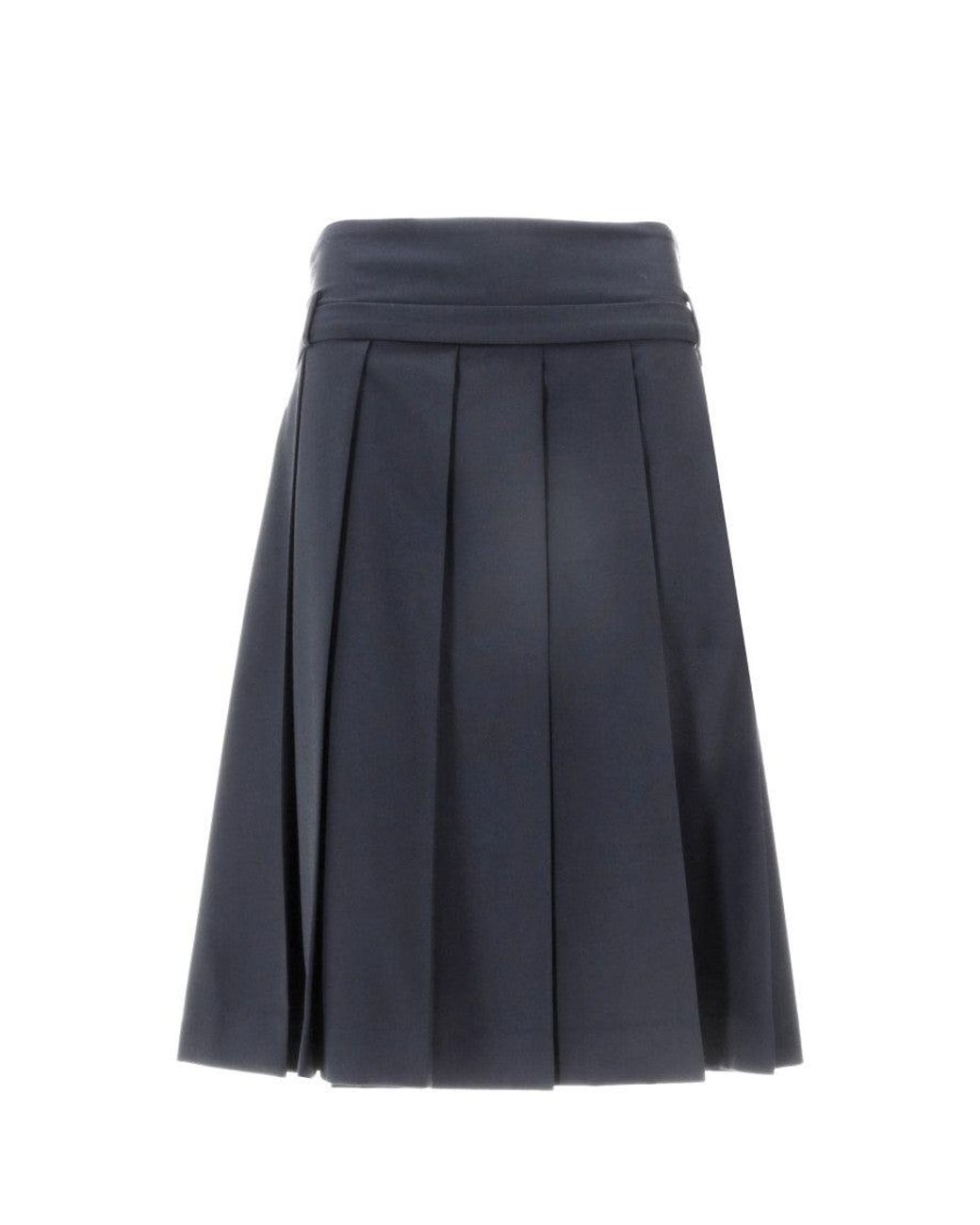 Vivetta Blue Pleated Midi Skirt