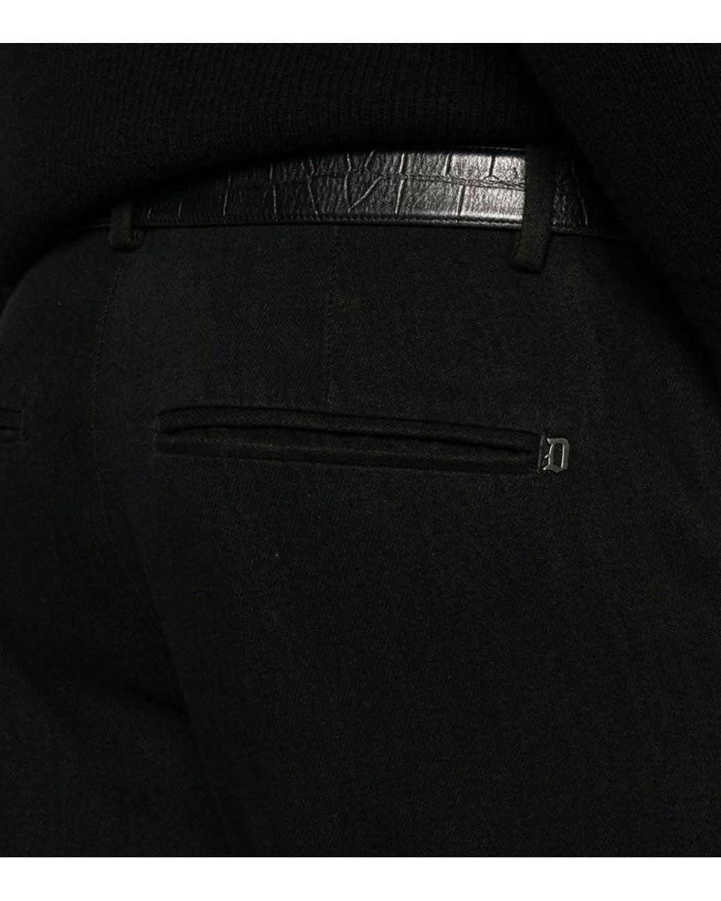 Dondup Black Straight Mid Rise Jeans for men