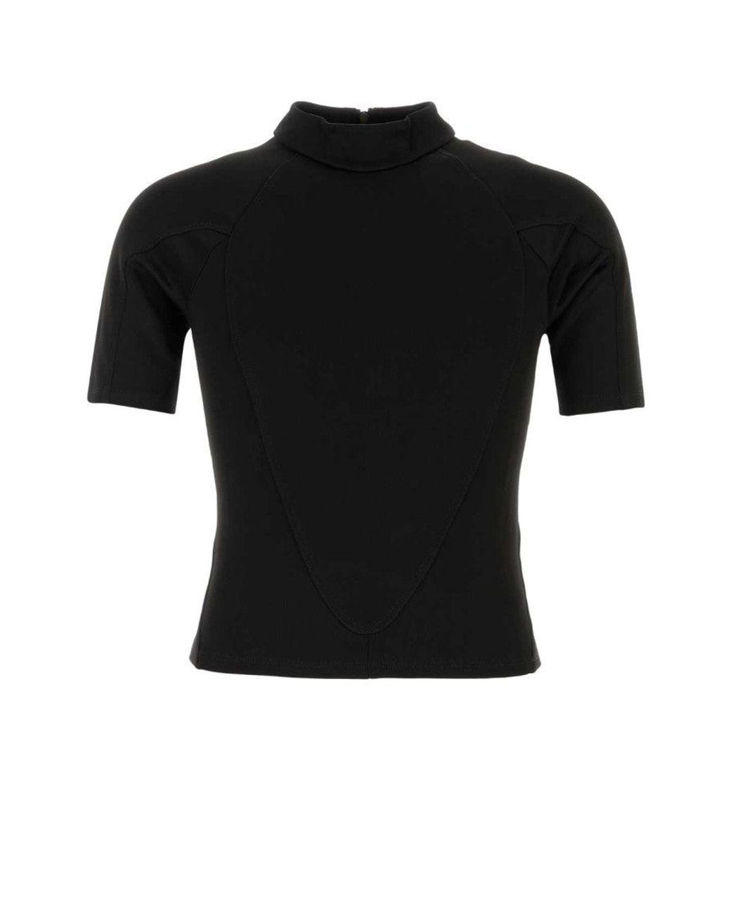 Gucci Black Mock Collar T-Shirt for men