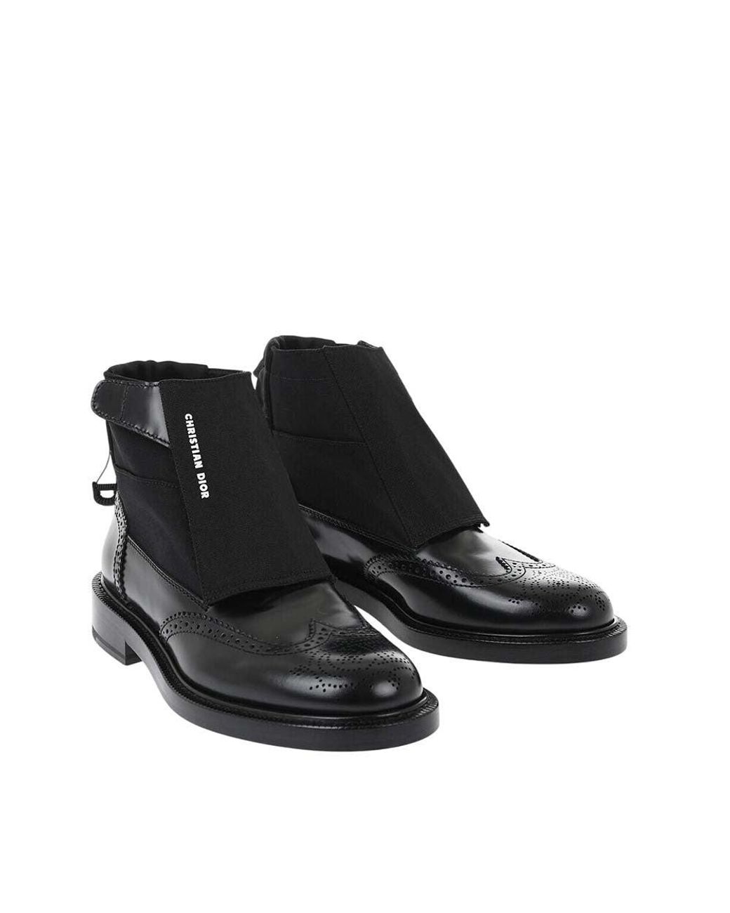 Dior Black Perforated Leather Boots for men