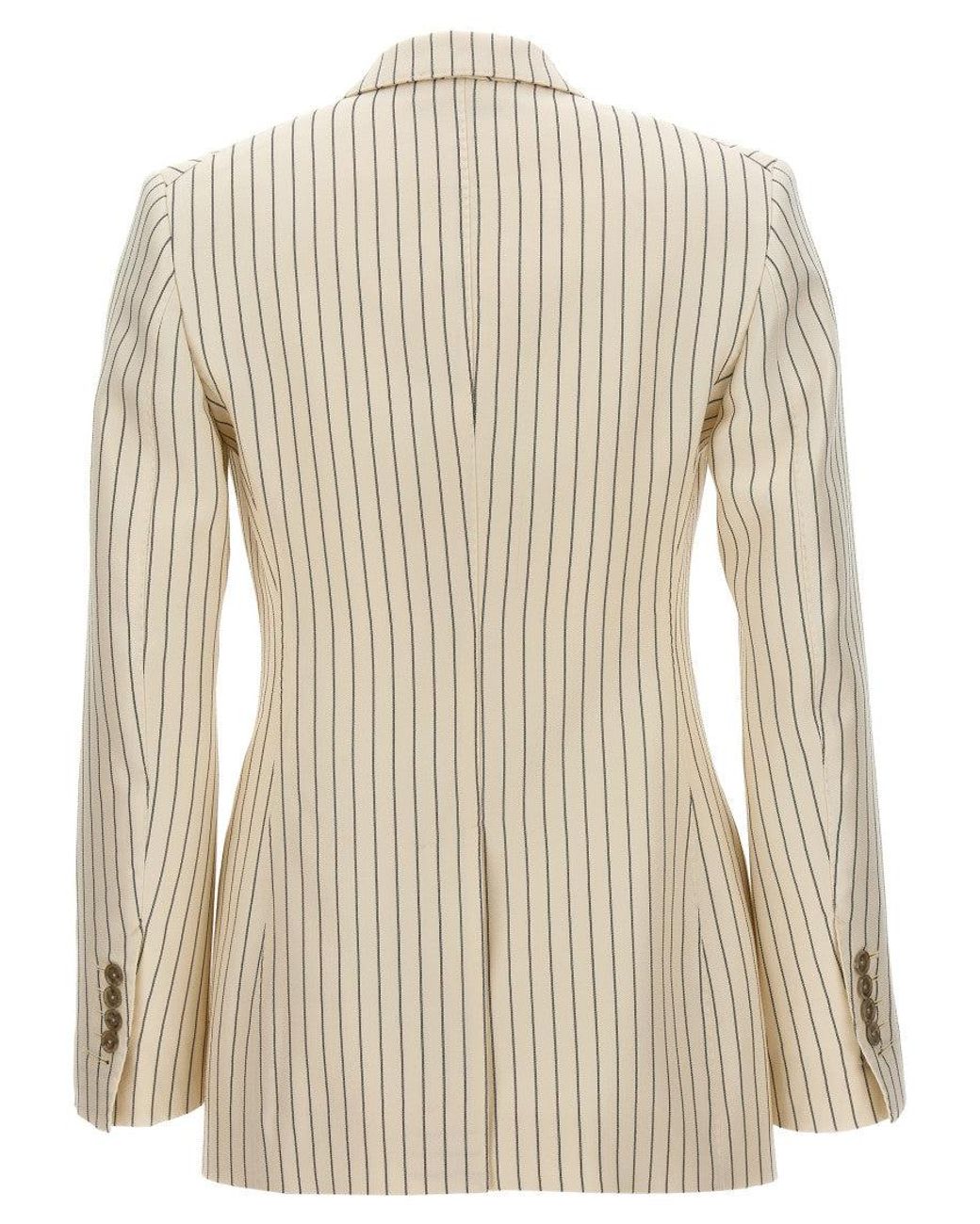 Tom Ford Natural Striped Double-Breasted Blazer