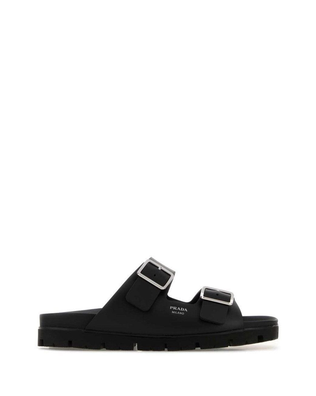 Prada Black Solid Lifestyle Sandals for men