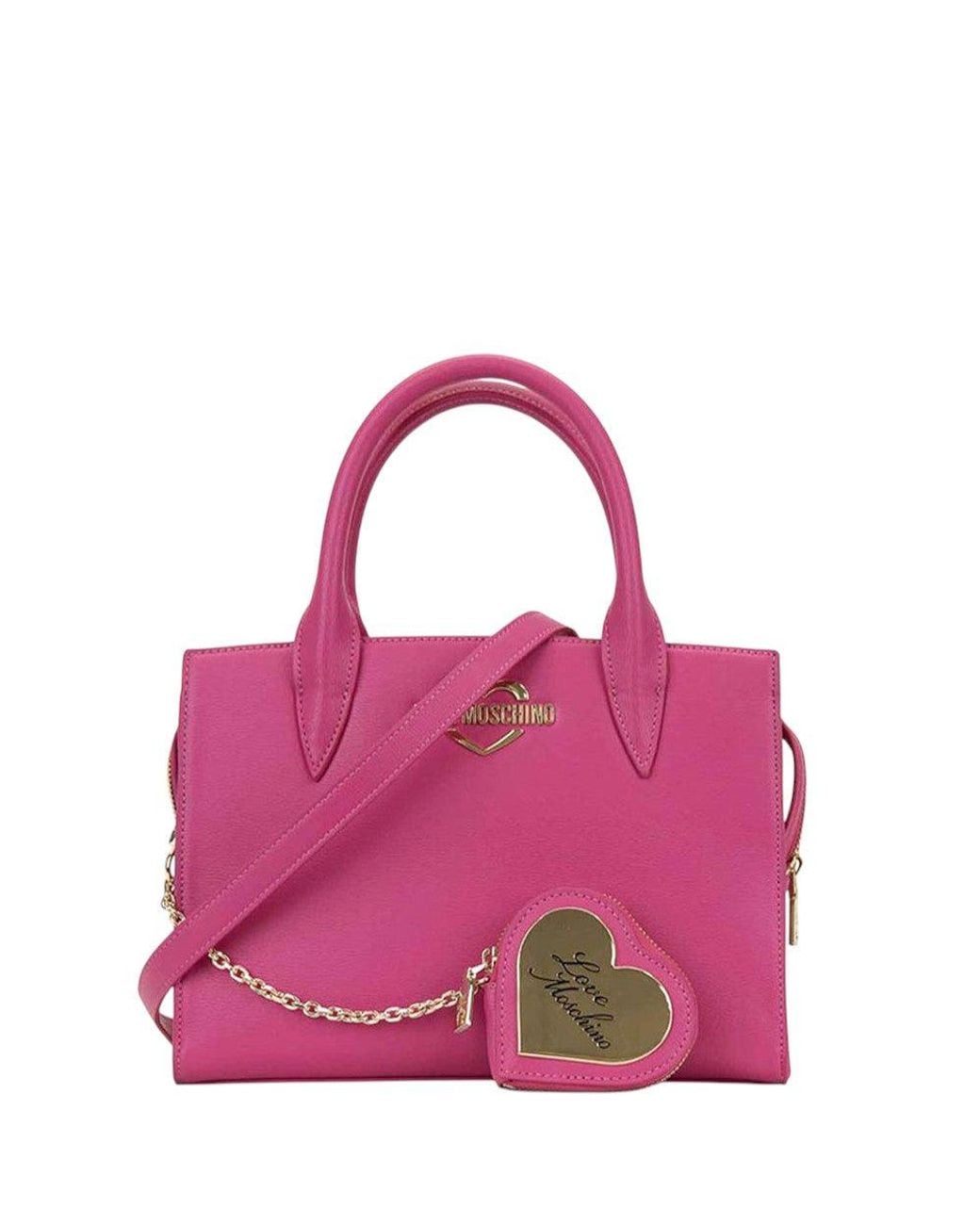 Love Moschino Purple Heart Logo Small Satchel