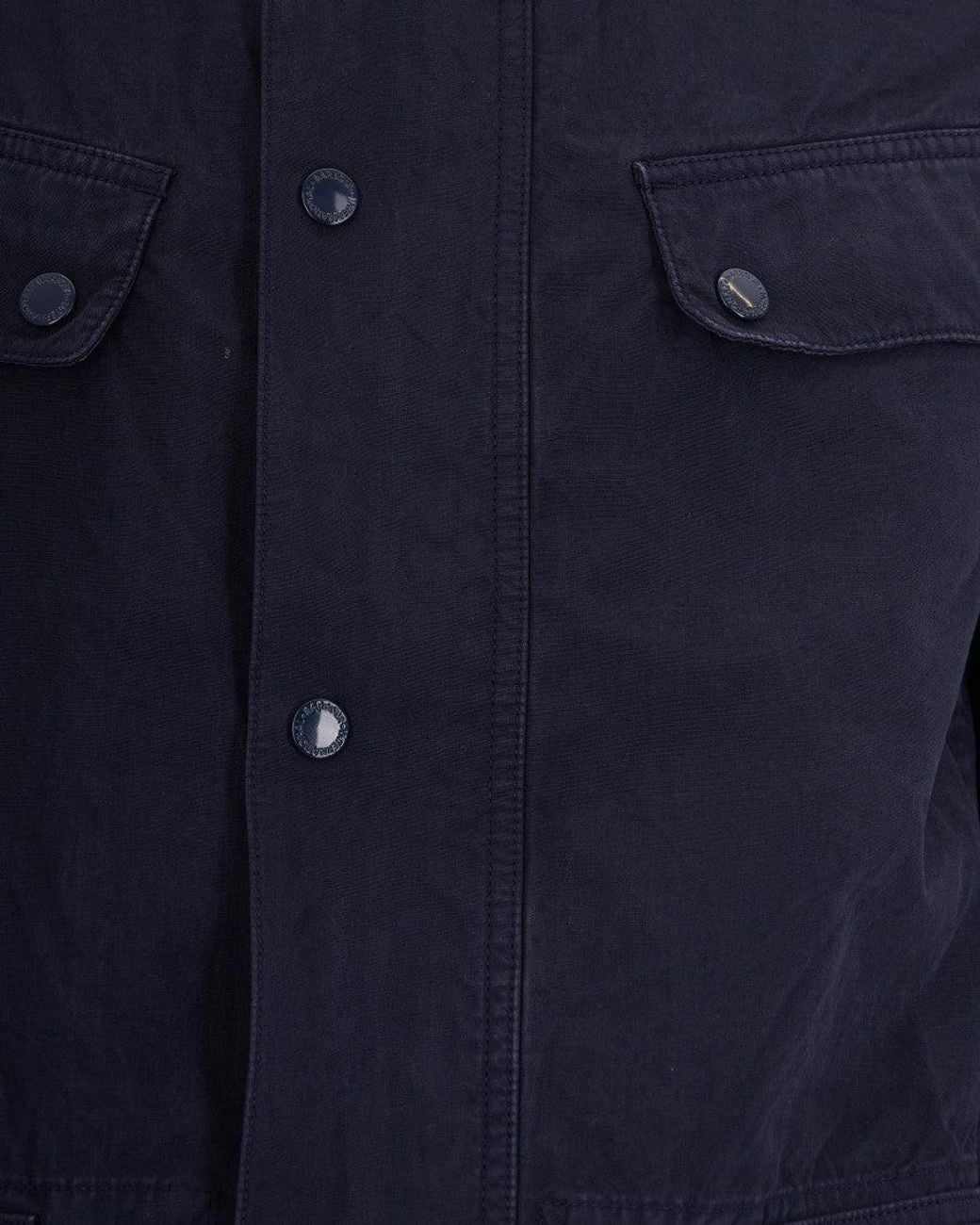 Barbour Blue Solid Mandarin Collar Jacket for men