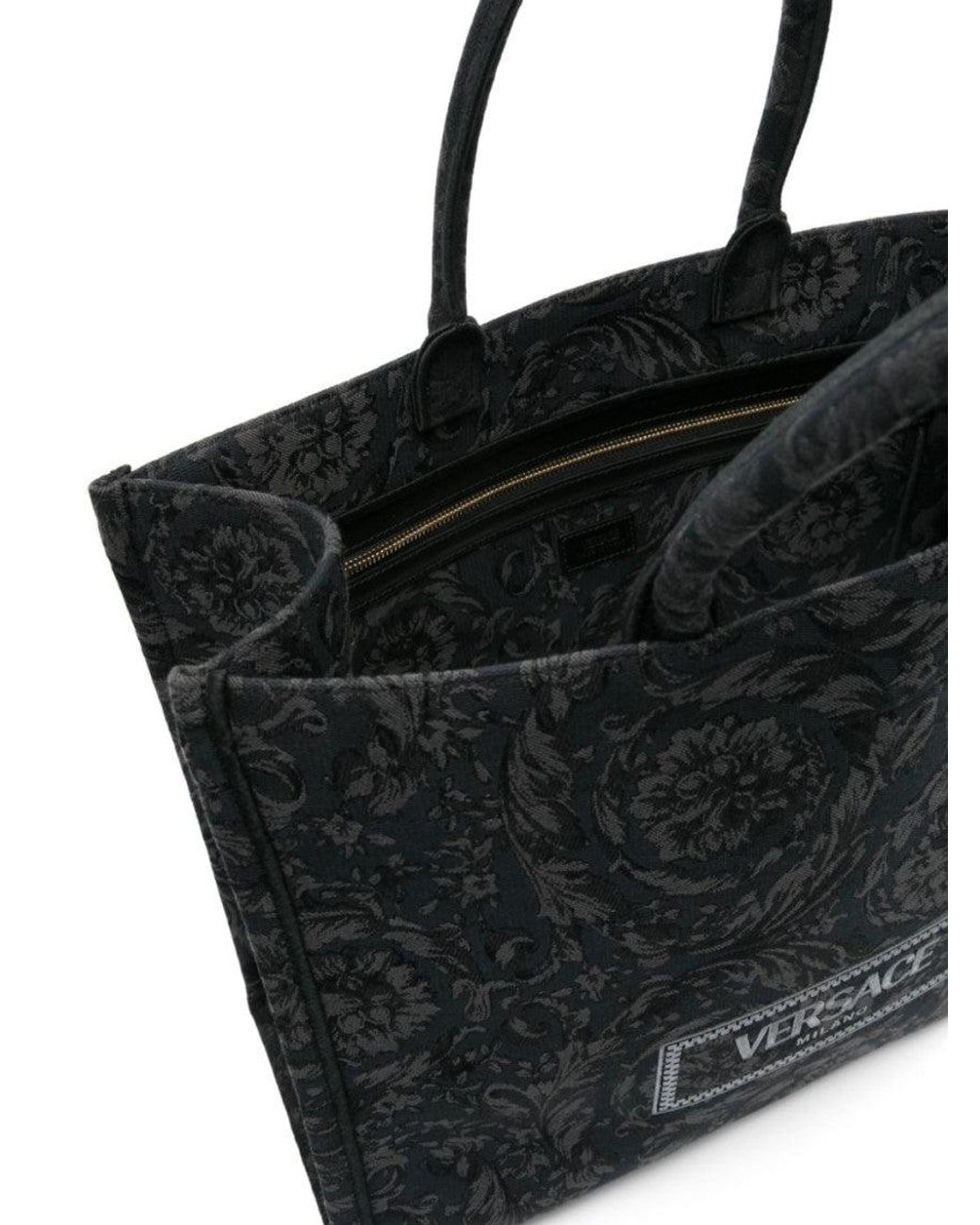Versace Black Barocco Athena Tote Bag for men
