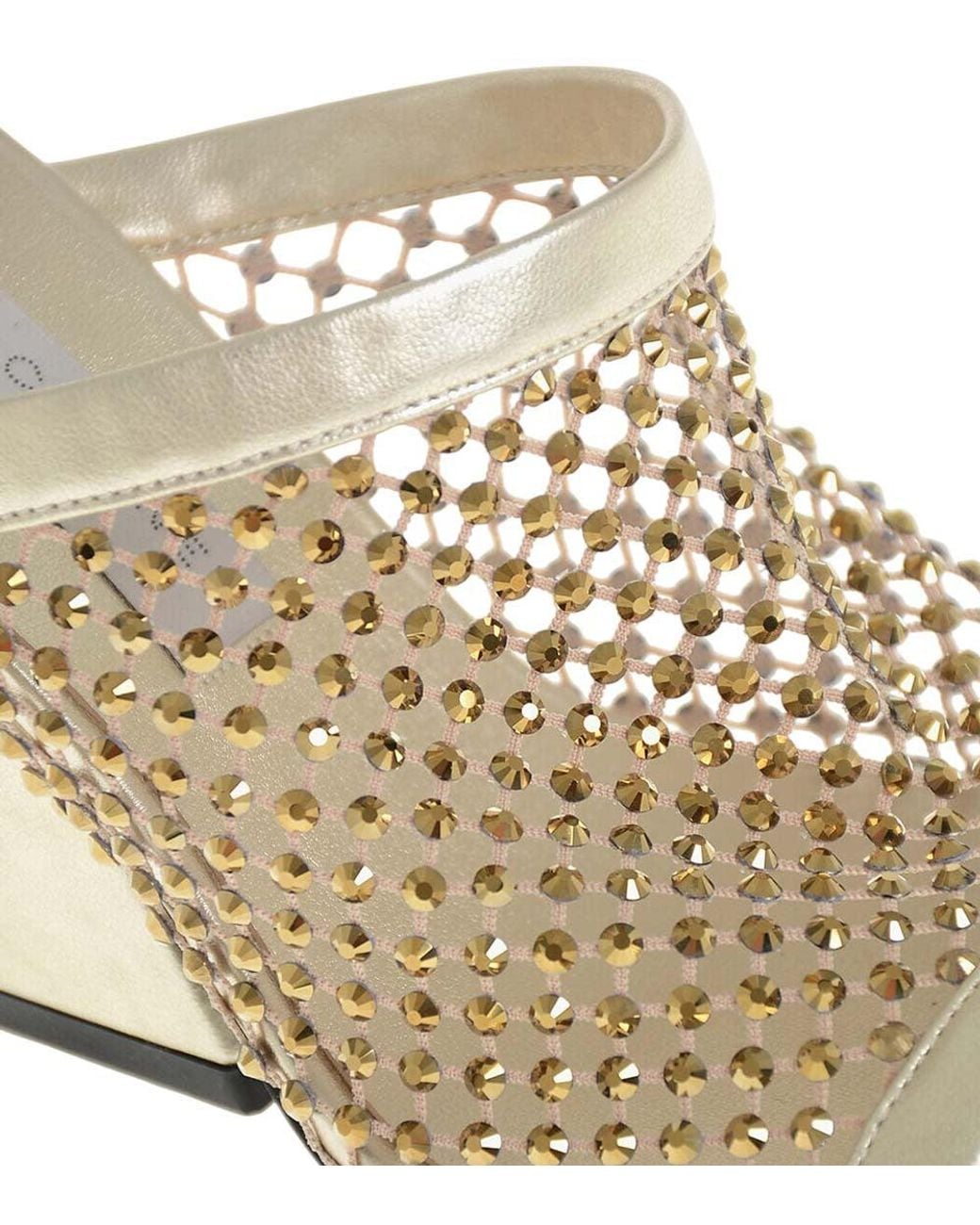 Stella McCartney White Crystal Slip-On Heels