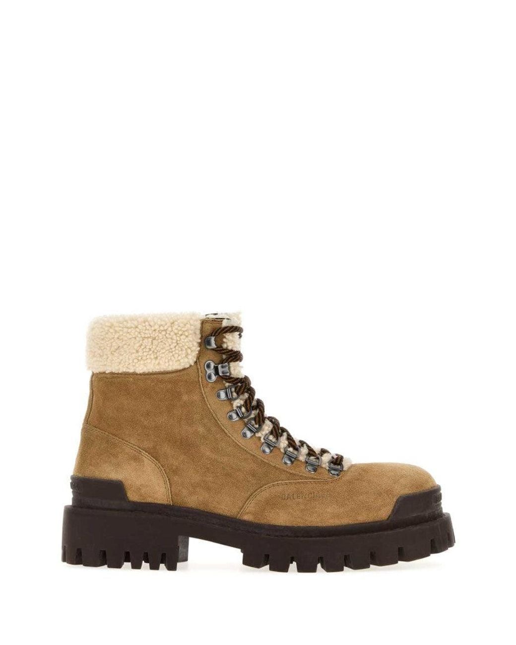Balenciaga Brown Suede Winter Ankle Boots for men