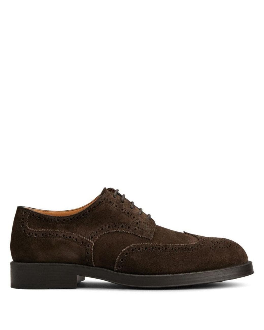 Tod's Brown Dark Suede Lace Up Shoes for men