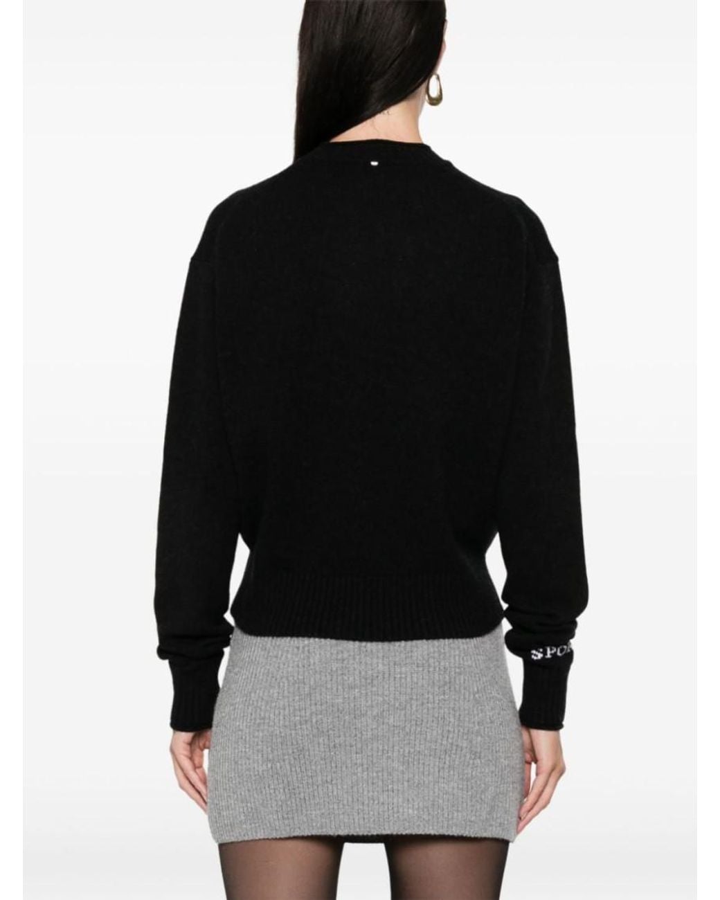 Sportmax Black Wool Crewneck Sweater