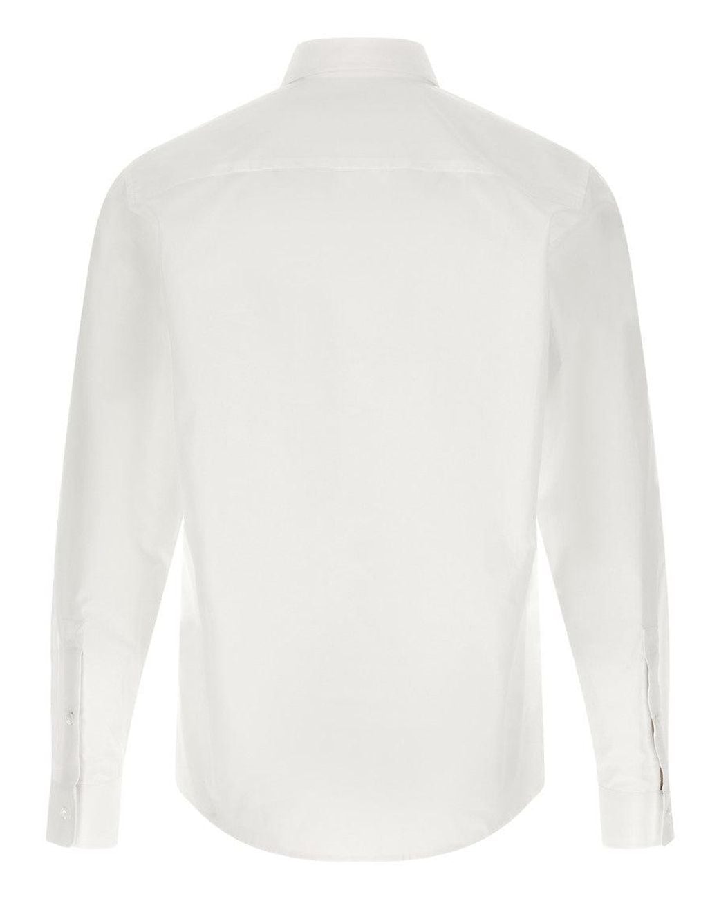 Burberry White Cotton Shirt for men
