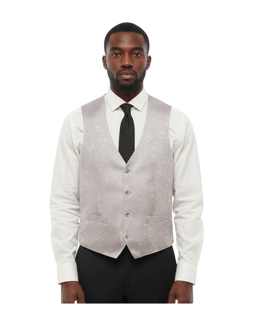 Corneliani White Textured Waistcoat for men