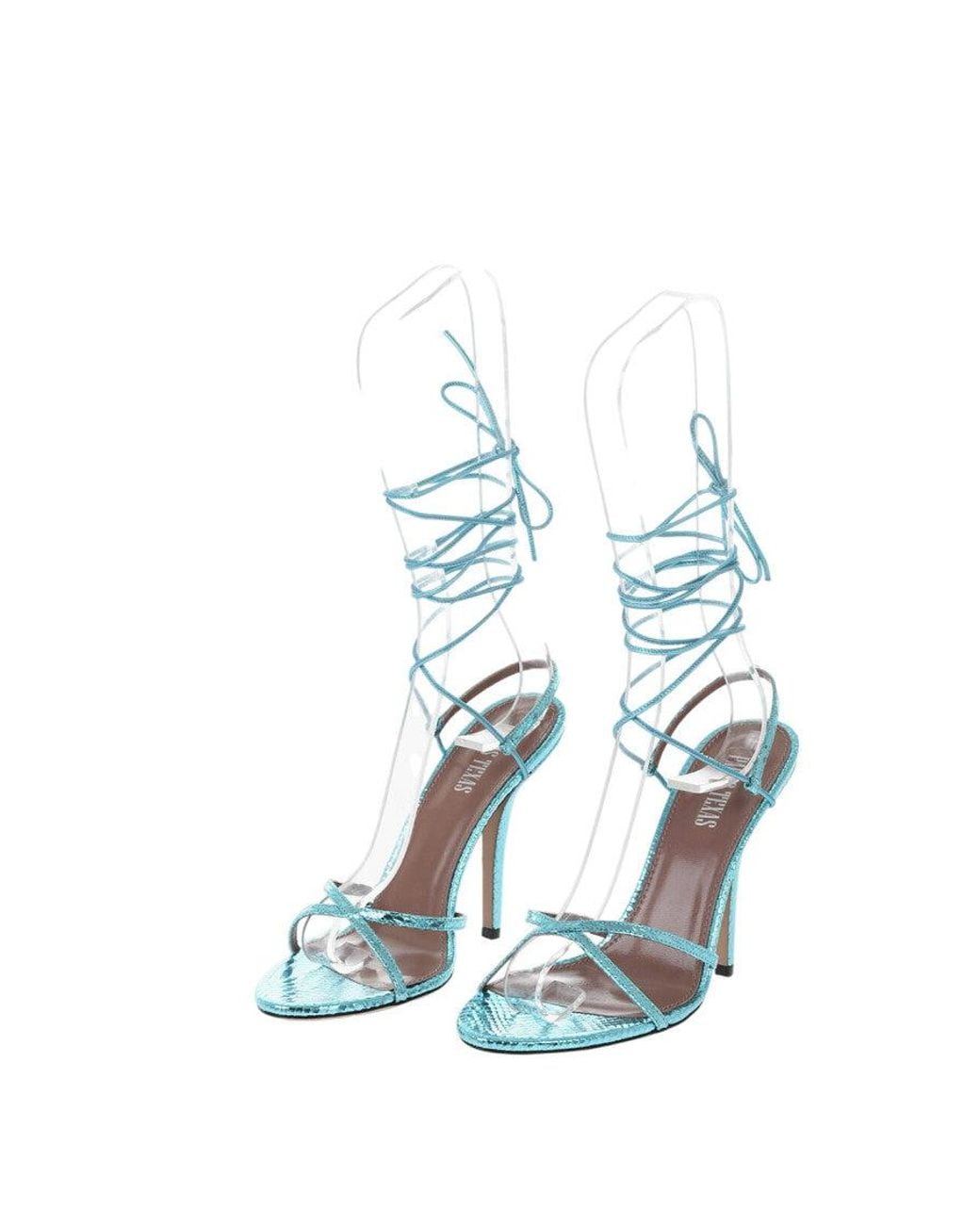 Paris Texas Blue Lace Up Heels