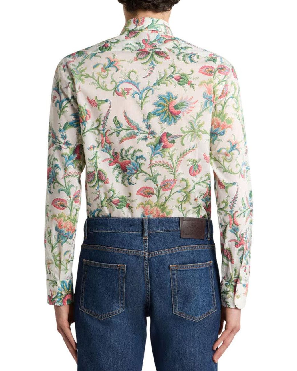 Etro White Floral Pattern Shirt for men