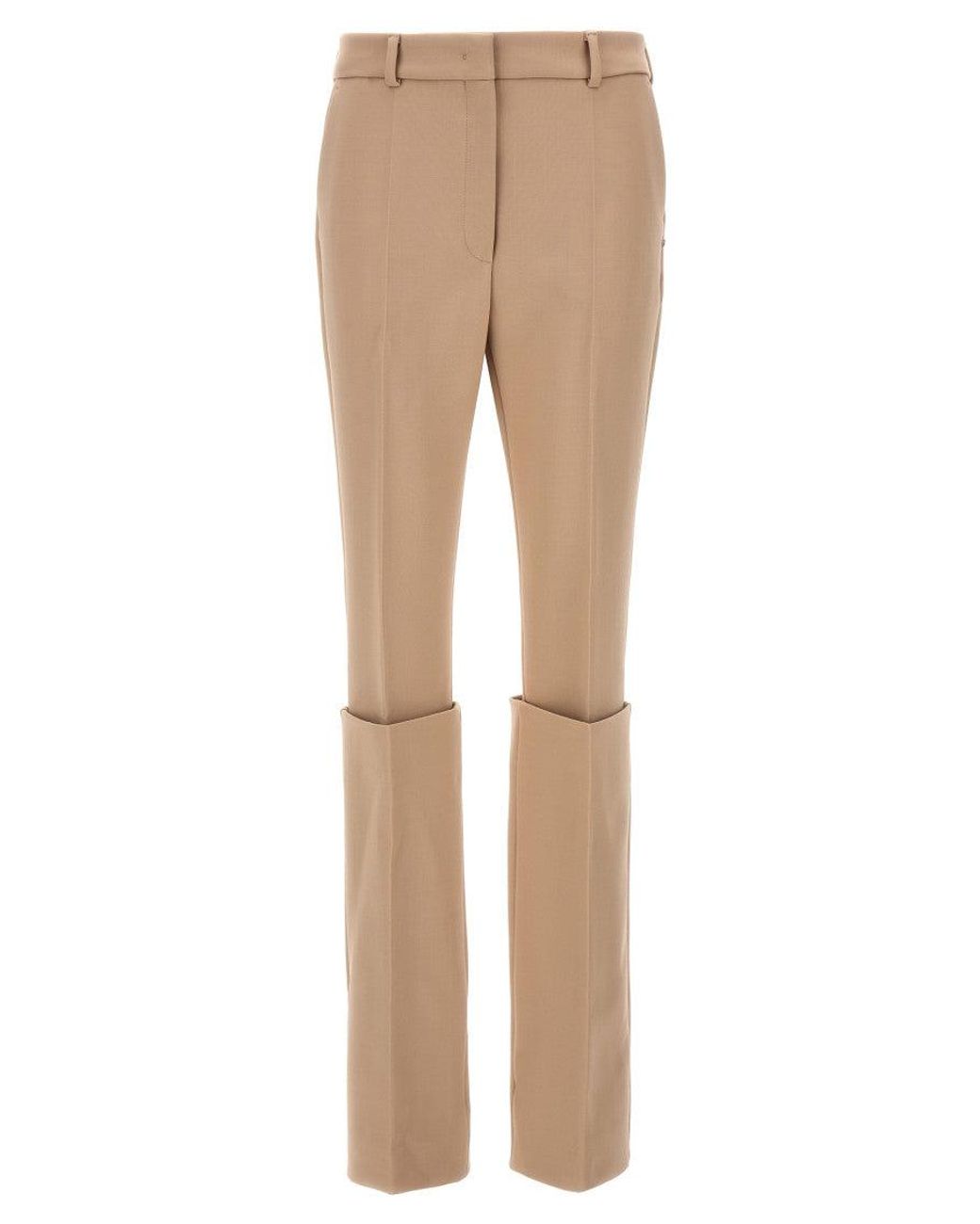 Sportmax Natural Polyester Dress Pants