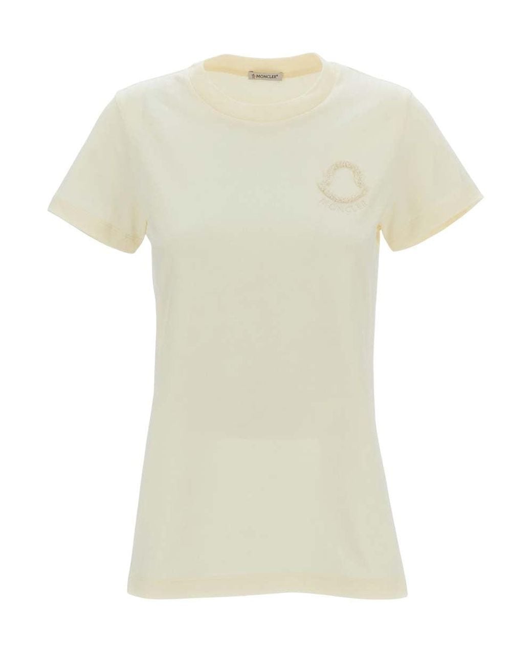 Moncler White Logo Crew Neck T-Shirt