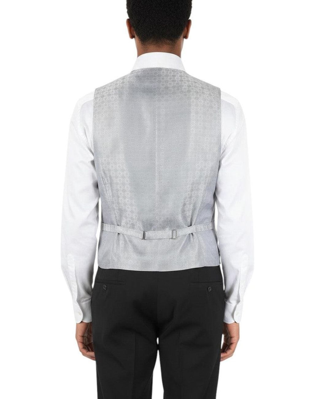 Corneliani White V Neck Waistcoat for men