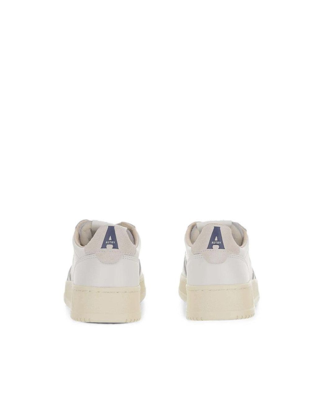 Autry White Leather Sneakers With Subtle Perforations
