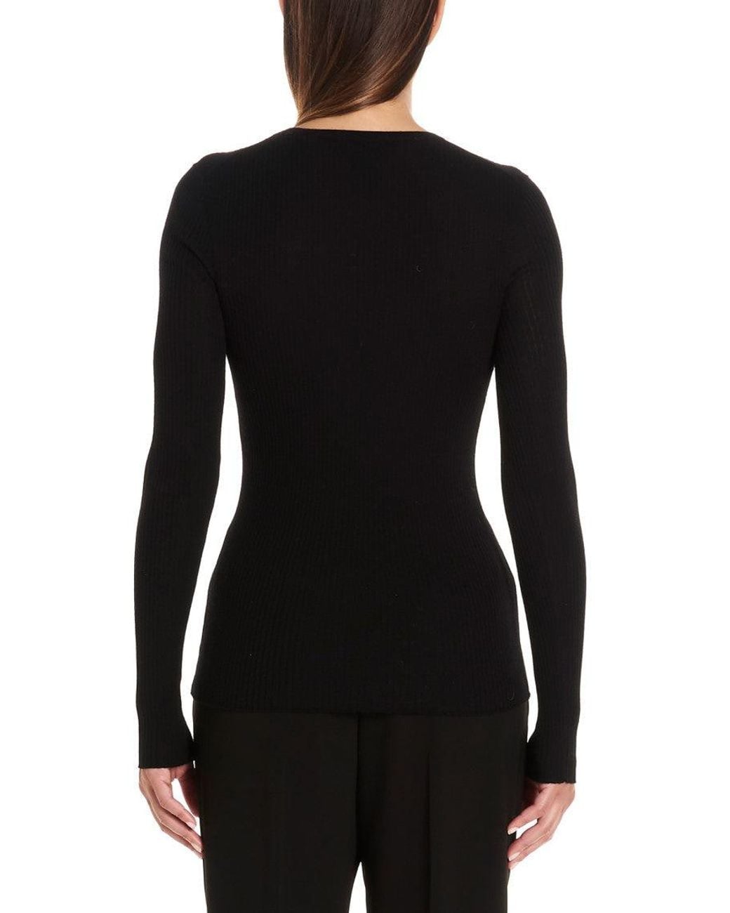 Theory Black Ribbed Sweater