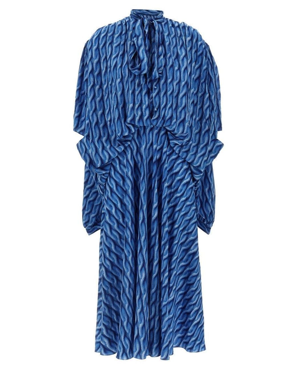 Balenciaga Blue 'Double Sleeve' Dress