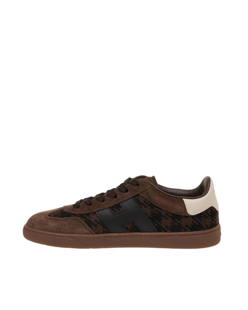 Hogan Brown Animal Print Sneakers