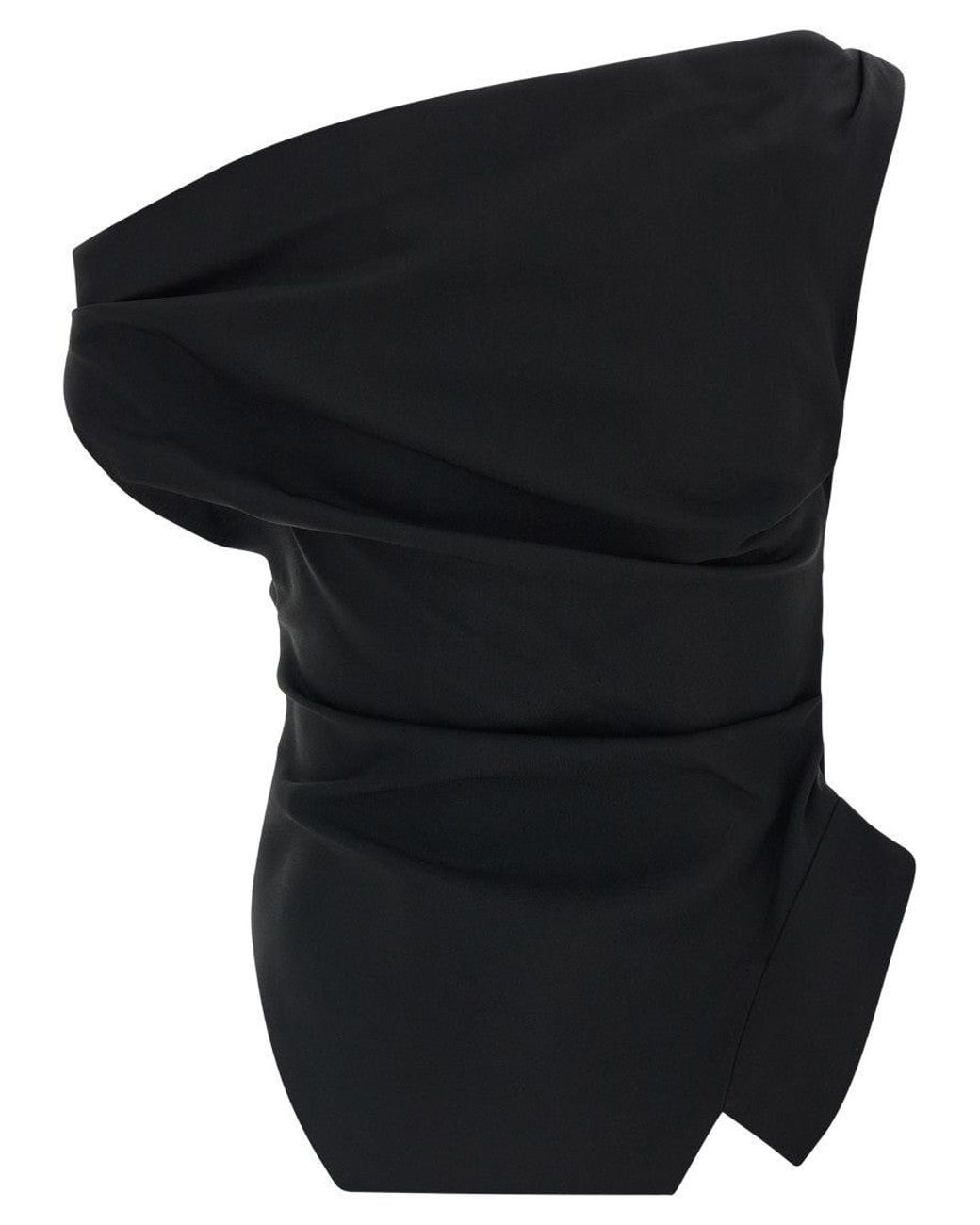 Rohe Black Solid One Shoulder Top