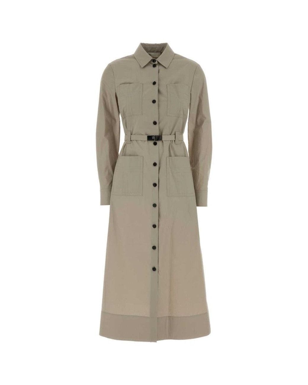 Tory Burch Natural Cappuccino Stretch Poplin Shirt Dress