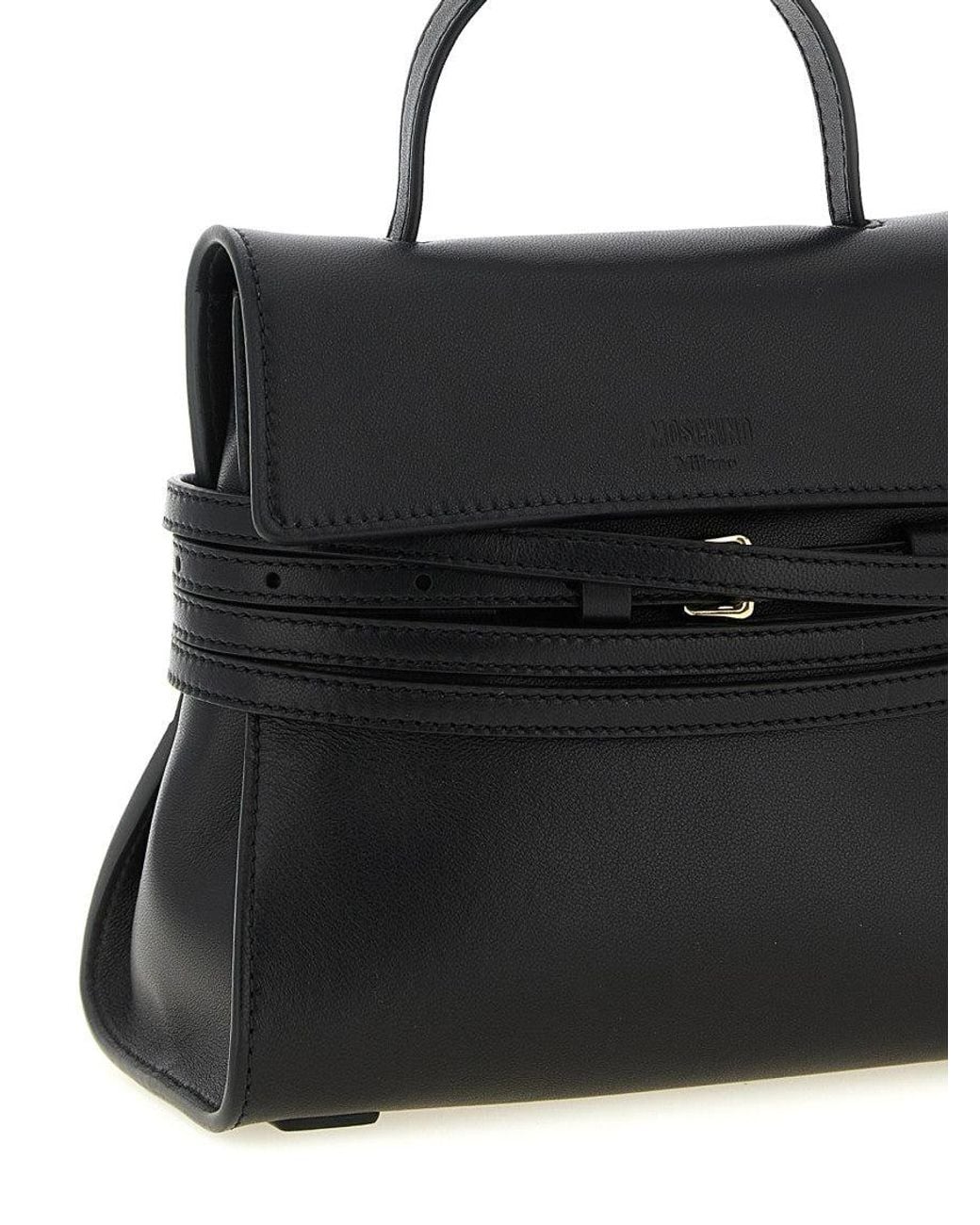 Moschino Black Tie Me Small Satchel