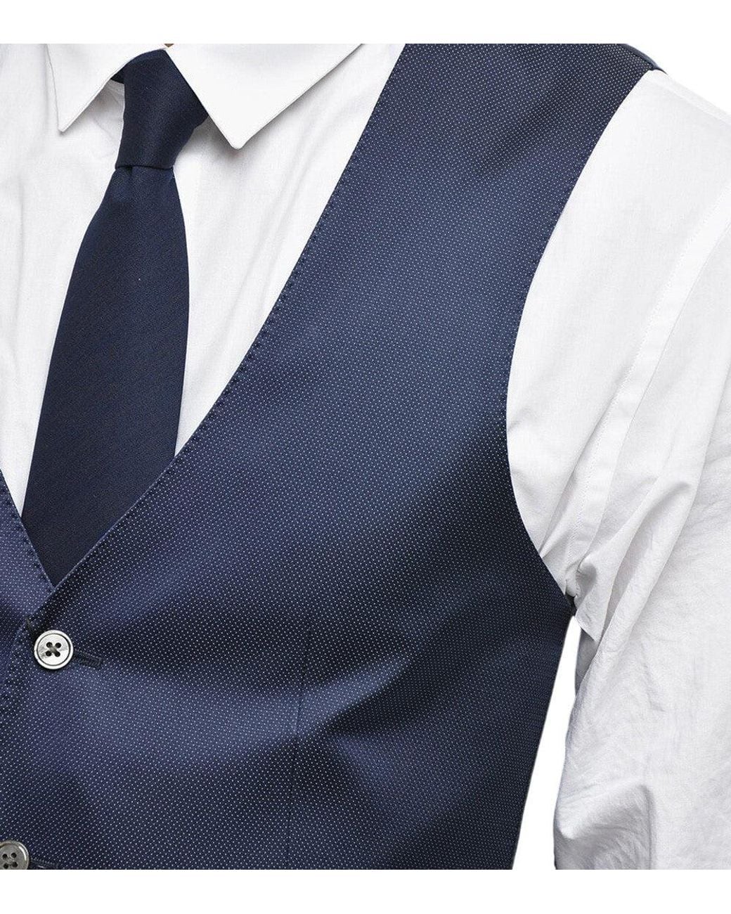 Corneliani Blue V Neck Waistcoat for men