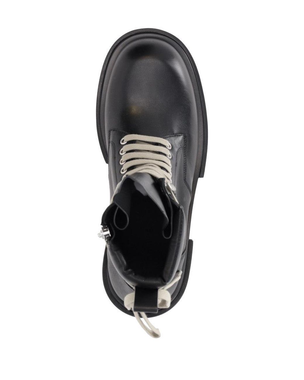 Rick Owens Black Solid Round Toe Boot for men