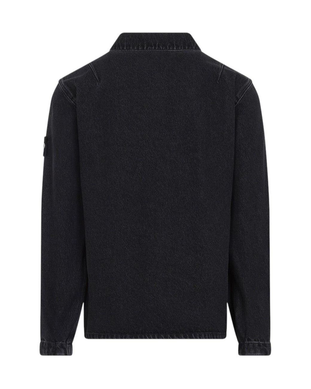 Stone Island Blue Regular Shirt Jacket for men