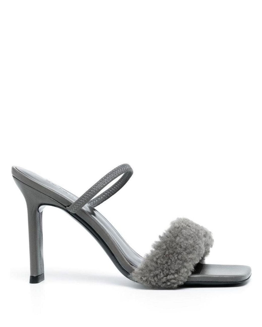 By Far Metallic Open Toe Heels