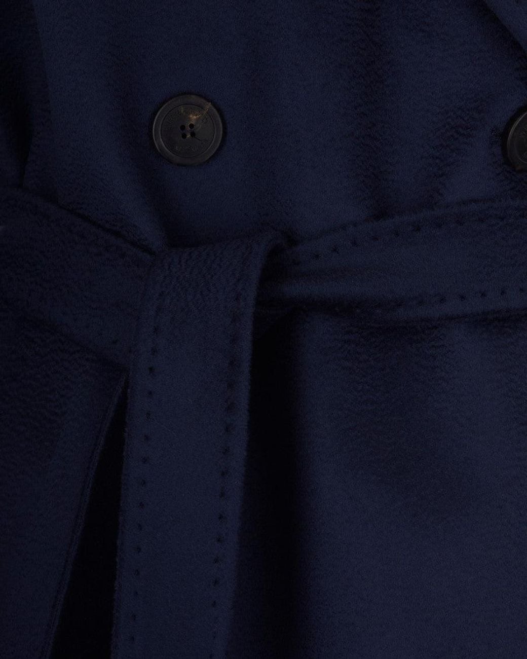 Weekend by Maxmara Blue Solid Notched Lapel Trench Coat