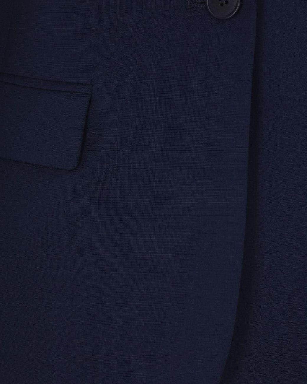 Weekend by Maxmara Blue Solid Notched Lapel Blazer
