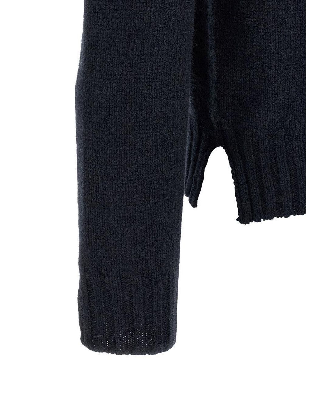 Ma'ry'ya Blue Relaxed Knitted Hoodie for men