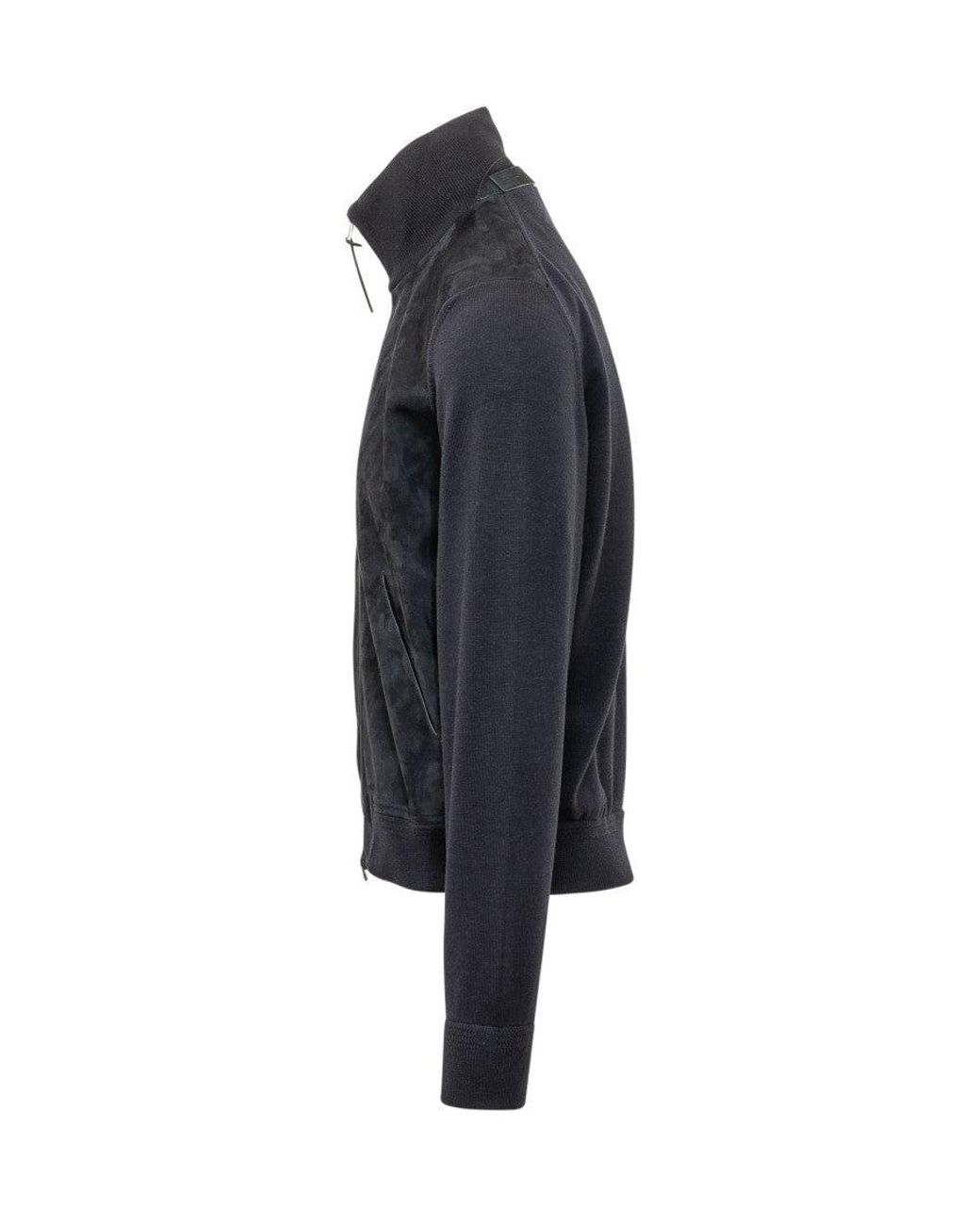 Tom Ford Blue Mock Collar Jacket for men