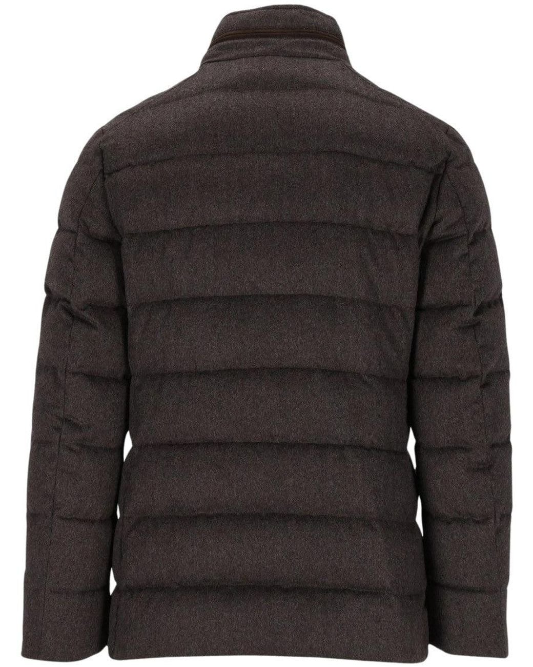 Moorer Black Dark Quilted Jacket for men